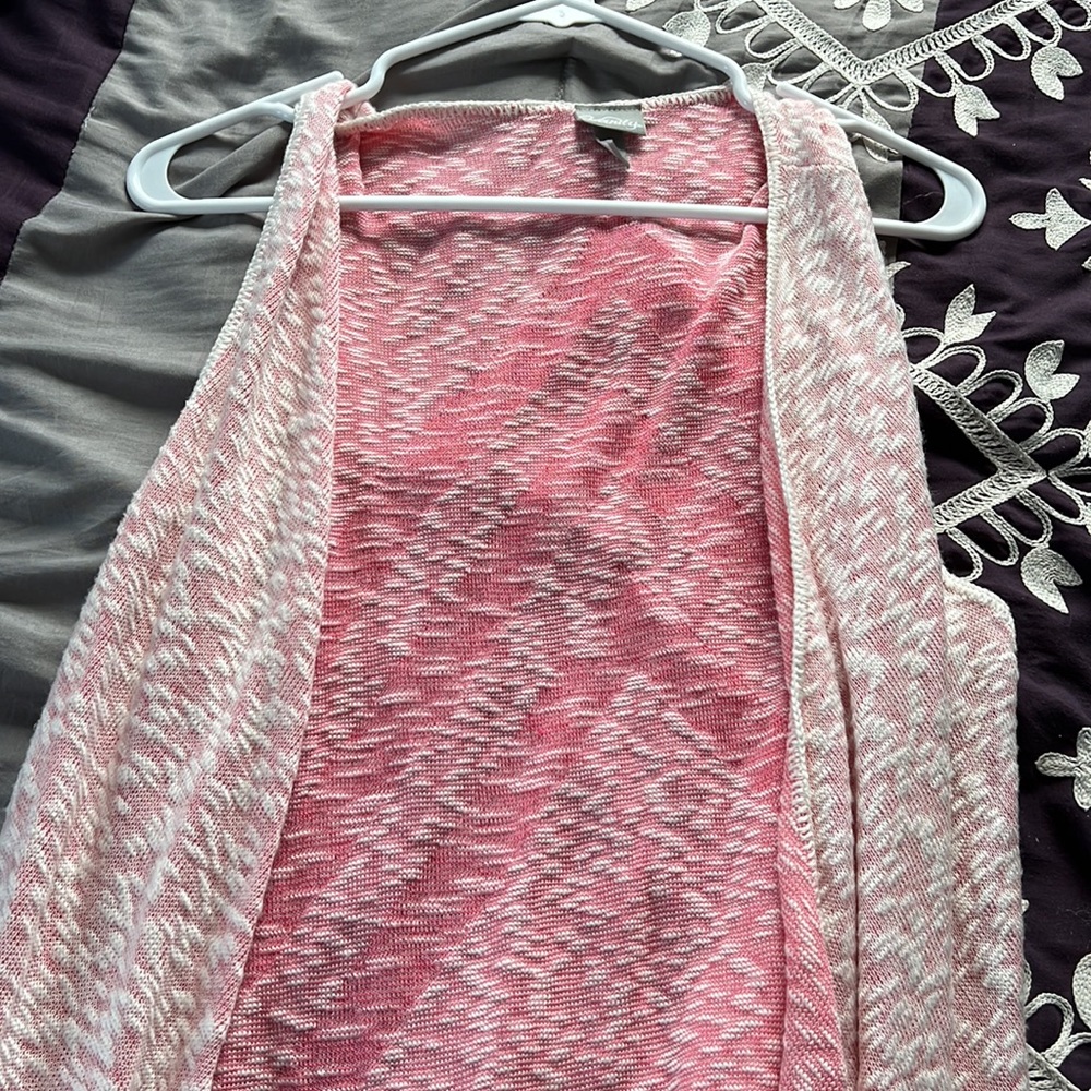 Vanity pink and white chevron vest